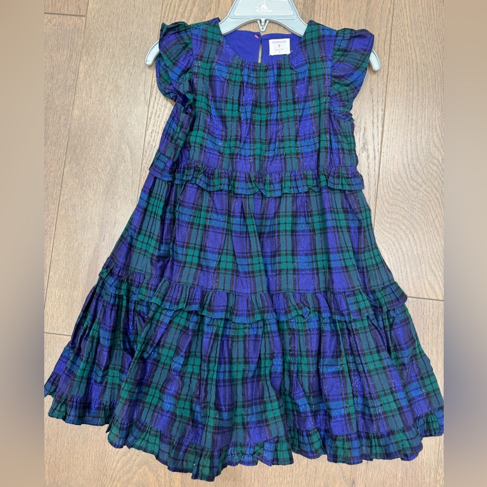 Like new J.Crew shimmery black watch plaid dress for girls - size 6